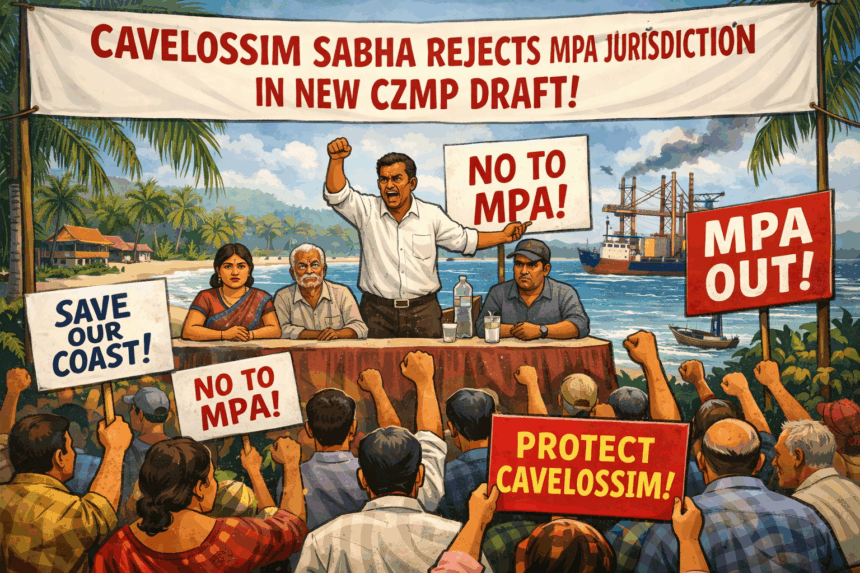 Cavelossim sabha rejects MPA jurisdiction in new CZMP draft 1 20260119 0836 Image Generation simple compose 01kfa3emx0ekzv031nfv2q9vtr