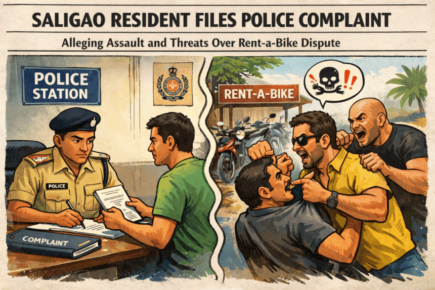 Saligao Resident Files Police Complaint Alleging Assault and Threats Over Rent-a-Bike Dispute 1 20260119 1047 Image Generation simple compose 01kfaayf42fej9a0r2rnmybnte
