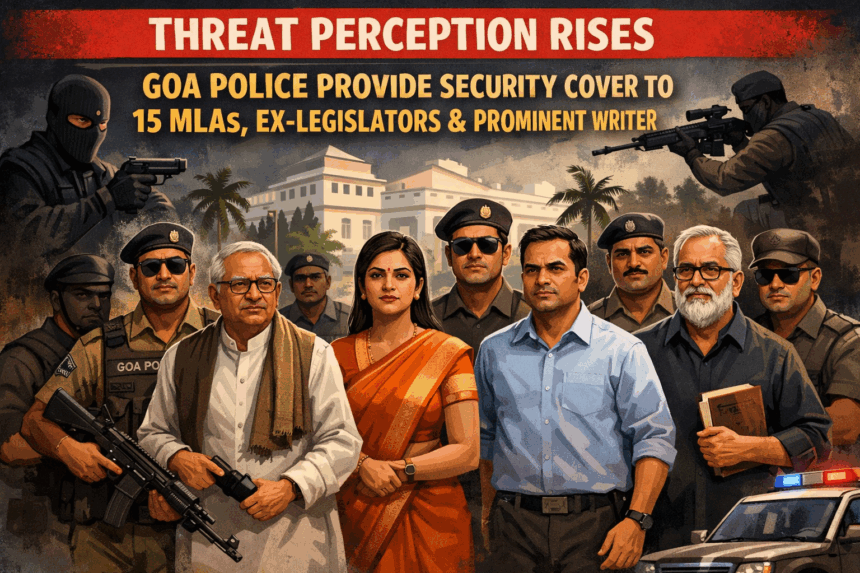 Threat Perception Rises: Goa Police Provide Security Cover to 15 MLAs, Former Legislators and Prominent Writer 1 20260119 1141 Image Generation simple compose 01kfae1bcyfnra8d3fkfxb6bw4