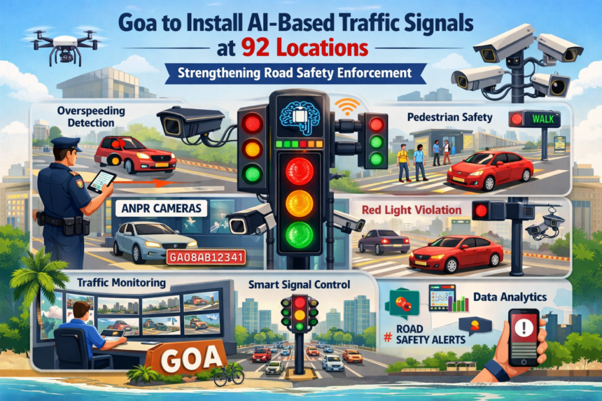 Goa to Install AI-Based Traffic Signals at 92 Locations to Strengthen Road Safety Enforcement 1 20260131 1102 Image Generation simple compose 01kg98jyyjfhcstrx4e4qnf0pt