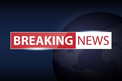breaking news tv background vector