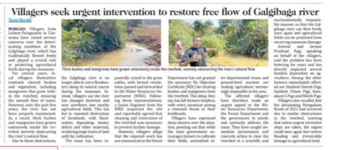 Villagers seek urgent intervention to restore free flow of Galgibaga river 1 image 2 1