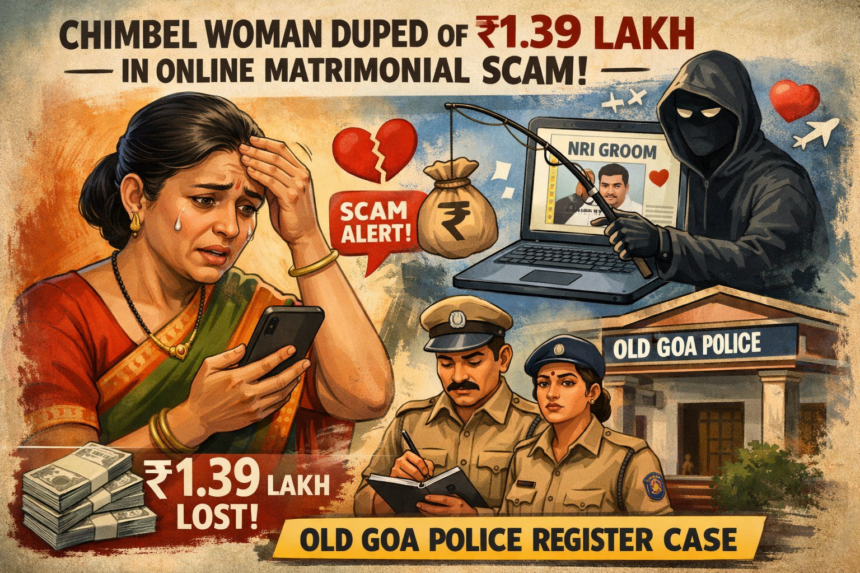 Chimbel Woman Duped of ₹1.39 Lakh in Online Matrimonial Scam, Old Goa Police Register Case 1 20260211 1048 Image Generation simple compose 01kh5j49dvfwssje7ax9mb66w9