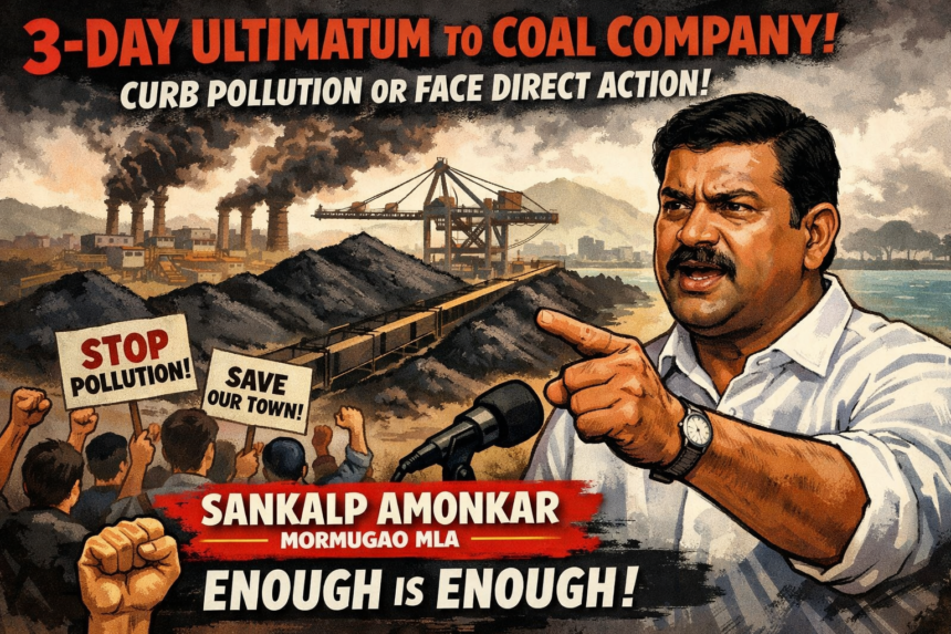 Mormugao MLA Sankalp Amonkar Gives Coal Company Three-Day Ultimatum to Curb Pollution at Port, Warns of Direct Action 1 20260211 1415 MLA Issues Pollution Ultimatum simple compose 01kh5y03w3fbntrfds09fnfnym