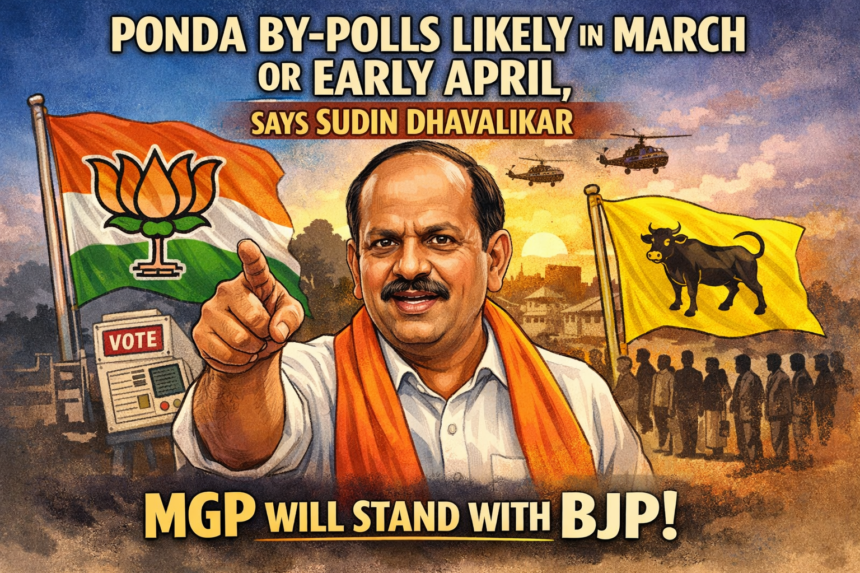 Ponda By-Polls Likely in March or Early April, Says Sudin Dhavalikar; Reiterates MGP Will Stand With BJP 1 20260211 1447 Image Generation simple compose 01kh5zve6df0vtc9ypj2zsrq5h