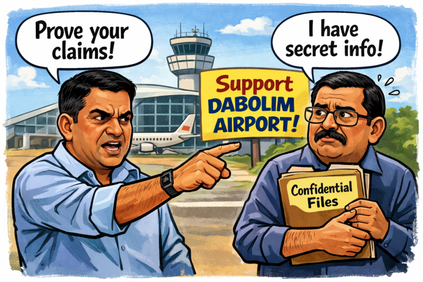 MLA Nilesh Cabral Challenges MP Viriato to Prove ‘Confidential Information’ Claims, Reiterates Support for Dabolim Airport 1 20260213 1432 Image Generation simple compose 01khb3r2fkehfapy4enf0ddwzk
