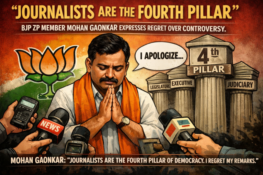 ‘Journalists Are the Fourth Pillar’: BJP ZP Member Mohan Gaonkar Expresses Regret Over Controversy 1 20260217 1103 Image Generation simple compose 01khn1byhkeg2r5f0n351j7xnc