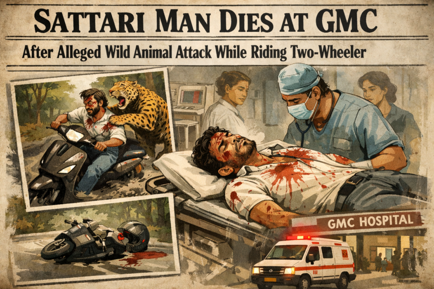 Sattari Man Dies at GMC After Alleged Wild Animal Attack While Riding Two-Wheeler 1 20260217 1147 Wild Animal Attack simple compose 01khn3whwzew9bsz1ykpaasnk2