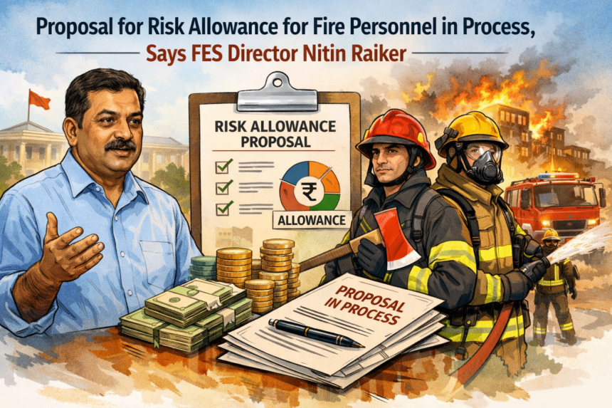 Proposal for Risk Allowance for Fire Personnel in Process, Says FES Director Nitin Raiker 1 20260221 1203 Image Generation simple compose 01khzedvamfwharcpyw3mewg49