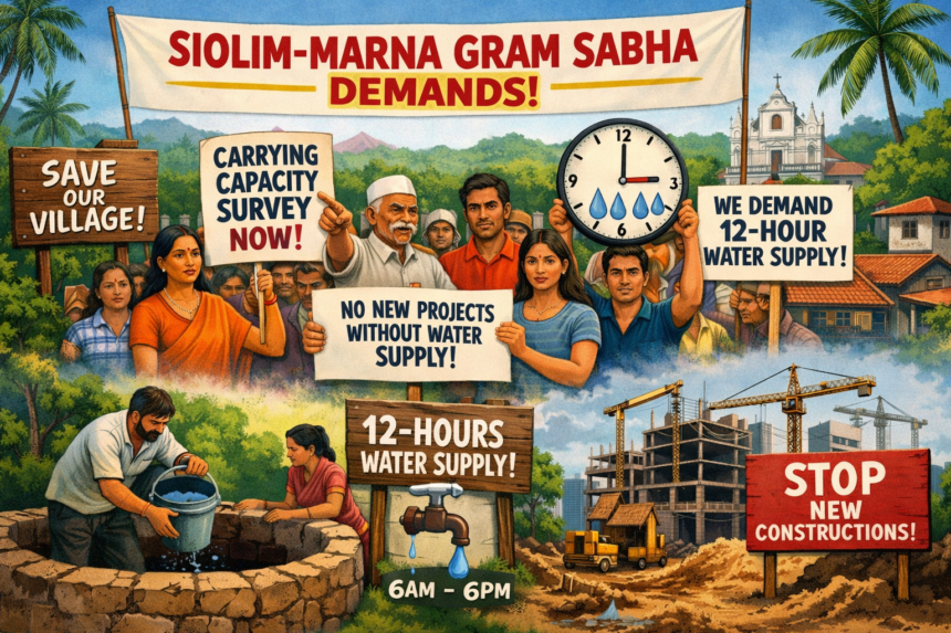 Siolim-Marna Gram Sabha Demands Carrying Capacity Survey, 12-Hour Water Supply Before New Construction 1 20260223 1005 Image Generation simple compose 01kj4cfrh3epqbdcynancg2p4b
