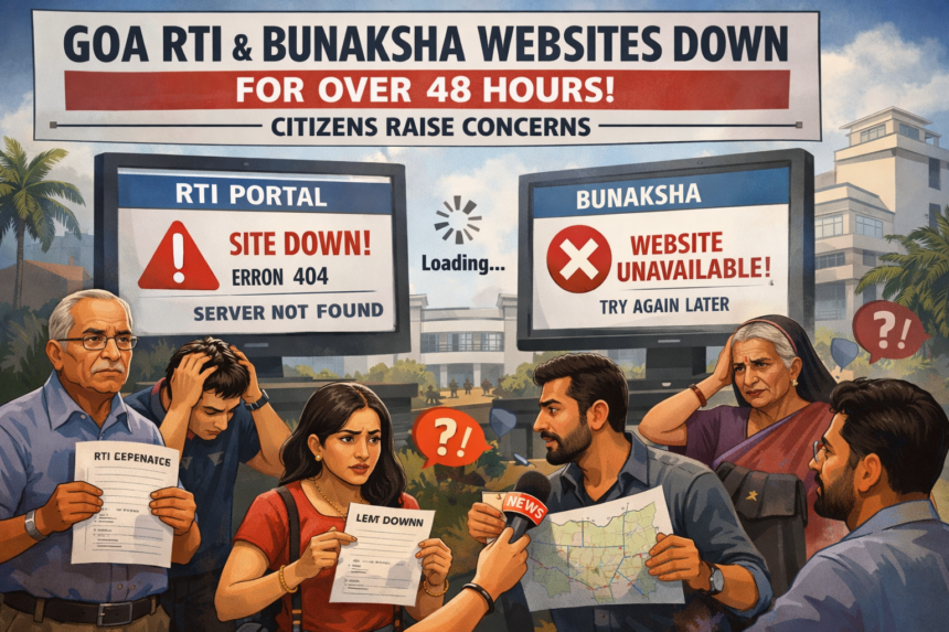 Goa Government’s RTI & Bunaksha Websites Down for Over 48 Hours, Citizens Raise Concerns 1 20260224 1210 Goa Websites Offline simple compose 01kj760ha5fv2aawb8en33168v 1