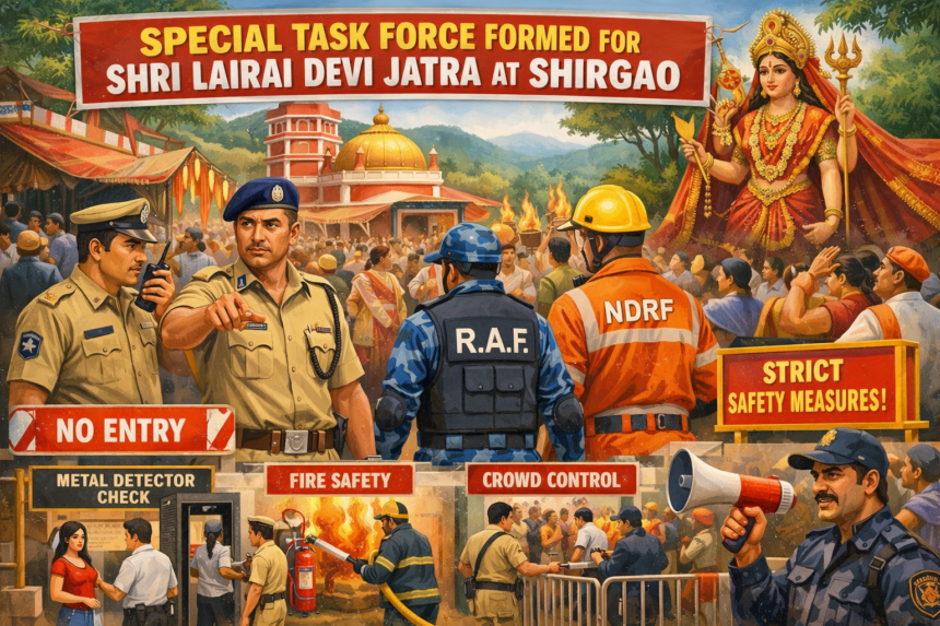 Special Task Force Formed for Shri Lairai Devi Jatra at Shirgao; Authorities Order Strict Safety Measures 1 20260228 1049 Image Generation simple compose 01kjhayeh1ekw9erpg5fj895q0