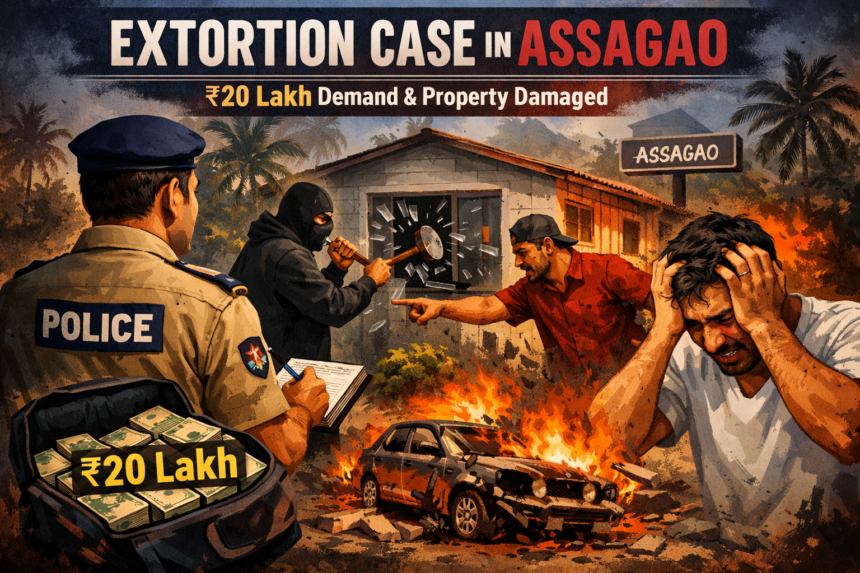 Anjuna Police Register Extortion Case After ₹20 Lakh Demand and Property Damage in Assagao 1 20260228 1121 Image Generation simple compose 01kjhcsx11fq4tqw9j0cyjwvdq