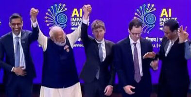 Tension visible as Sam Altman and Dario Amodei avoid hand-hold at PM Modi event 1 AA1WEfSi e1771514030653