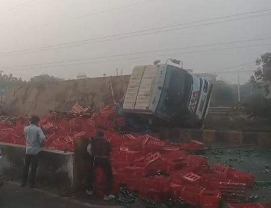 Truck Overturns at Verna Junction, Causes Major Traffic Snarl During Peak Hours 1 Screenshot 2026 02 19 093738