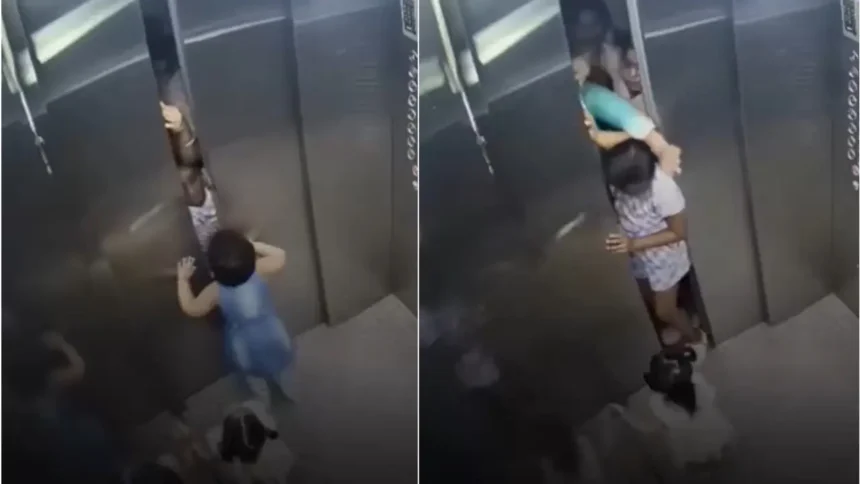 WATCH: Dramatic CCTV shows girl saving toddlers in lift scare 1 brave angel heartwarming cctv shows girl bravely standing between closing doors to rescue kids from faulty elevator 1771688810365 16 9