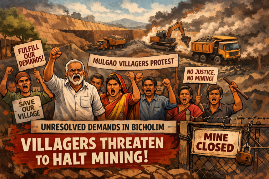 Mulgao Villagers Threaten to Halt Mining Over Unresolved Demands in Bicholim 1 20260302 1034 Image Generation simple compose 01kjpex5v5fq89psr2vfx9zq7p