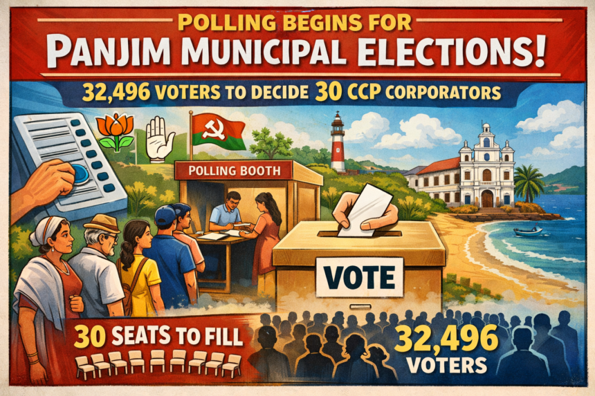 Polling Begins for Panjim Municipal Elections; 32,496 Voters to Decide 30 CCP Corporators 1 20260311 1108 Image Generation simple compose 01kkdpepw5ej6vqrv9g1xxmggr