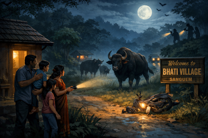 Bison Sightings Rise in Sanguem’s Bhati Village, Night-Time Movement Raises Safety Concerns 1 20260320 1148 Bison in Sanguem Village simple compose 01km4y9jvffjj9njhah9aj5cbe