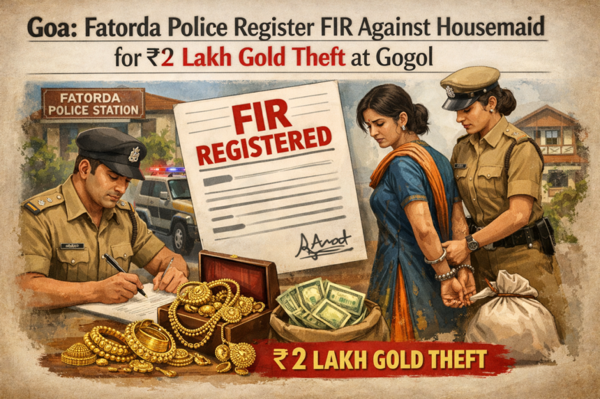 Goa: Fatorda Police Register FIR Against Housemaid for ₹2 Lakh Gold Theft at Gogol 1 20260326 1015 Image Generation simple compose 01kmm7bdbqex7vp0e284kvbp5w
