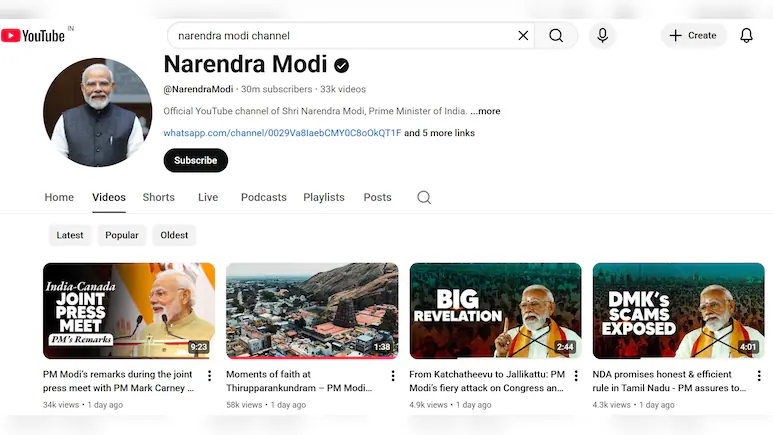 PM Modi Crosses 30 Million YouTube Subscribers, Tops Global Leaders 1 gc7thb1 modi