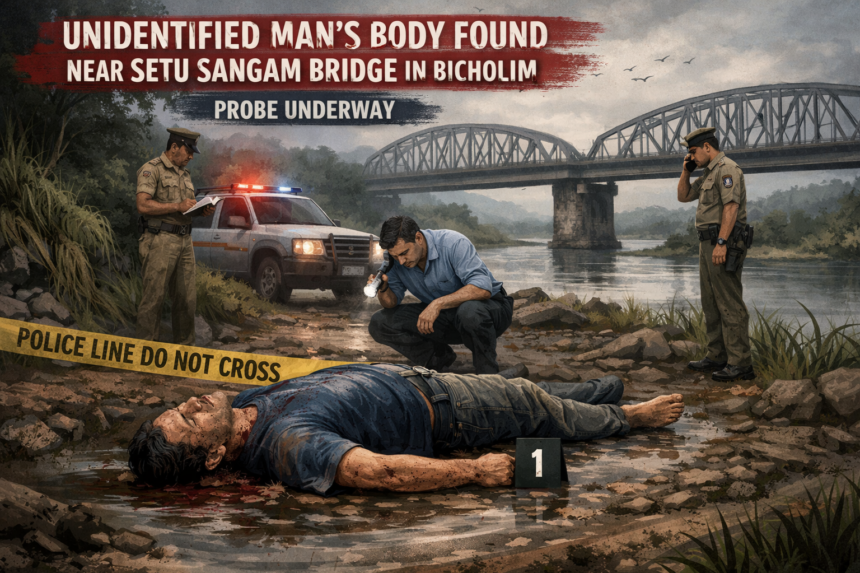 Unidentified Man’s Body Found Near Setu Sangam Bridge in Bicholim, Probe Underway 1 20260406 1043 Image Generation simple compose 01kngkajt9f53bp0a9jeha4xry