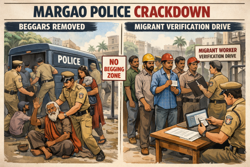 Margao Police Intensify Crackdown: Beggars Removed, Migrant Worker Verification Drive Expanded 1 20260410 1210 Image Generation simple compose 01knv1wmf3egsrzzsmw7ejnwsy