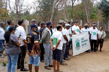 Locals from Pomburpa and Salvador do Mundo gather to protest against a notified Private Forest being set ablaze 1