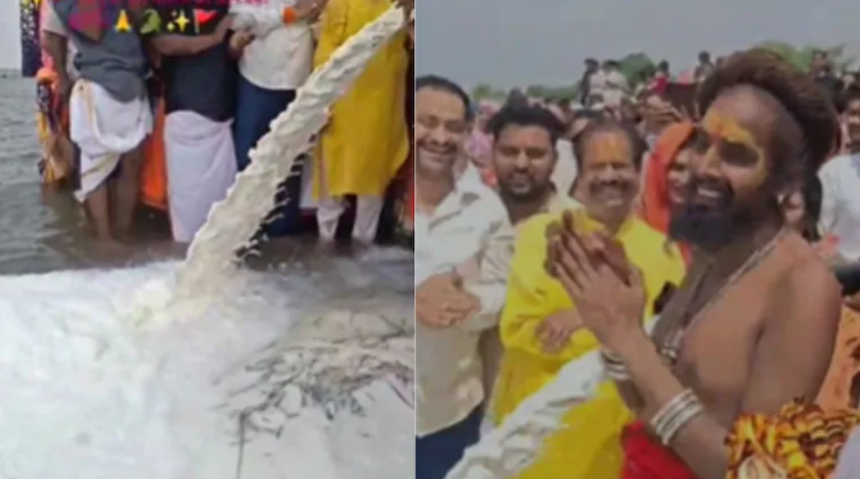 Massive Milk Offering in Narmada River Sparks Debate on Faith, Environment in Madhya Pradesh 1 Screenshot 2026 04 10 092030