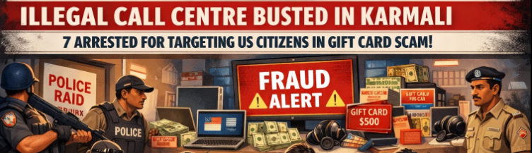Illegal Call Centre Busted in Karmali: 7 Arrested for Targeting US Citizens in Gift Card Scam 1 Screenshot 2026 04 14 114429