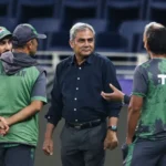 Mohsin Naqvi with Pakistan team