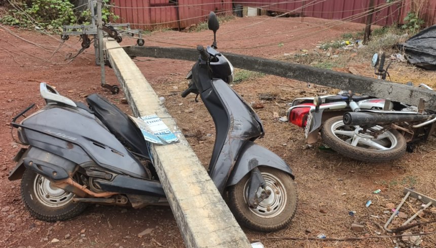 Heavy Trolley Damages Electric Poles, Vehicles Near Mahindra Service Centre in Colvale 1 Screenshot 2026 05 15 120817