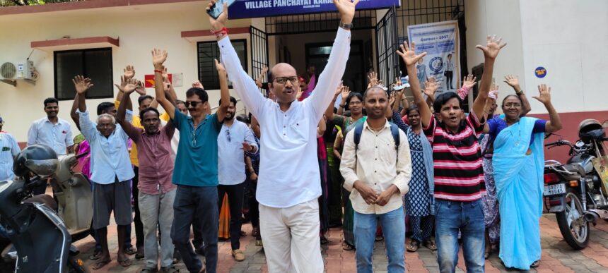 Residents protest outside panchayat over alleged inaction on mega project 1 WhatsApp Image 2026 05 05 at 3.28.18 PM