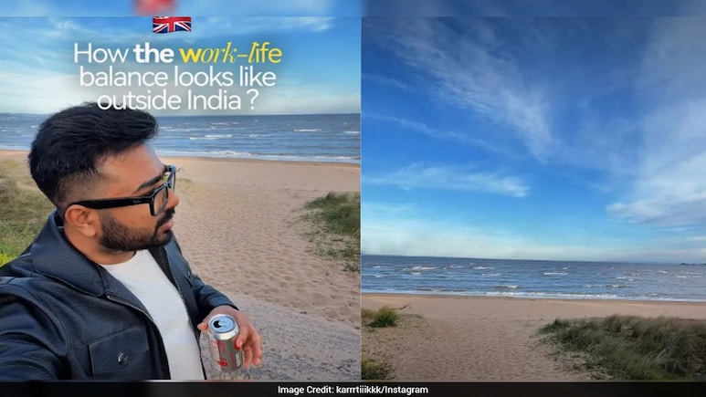 Indian Techie’s 5 PM Beach Break in UK Sparks Debate on Work-Life Balance 1 lgghh8bo viral