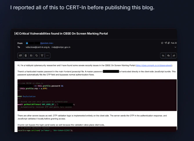 19-year-old cyber researcher Nisarga Adhikary alleges vulnerabilities in CBSE evaluation system 1 nisarga reported to cbse 1