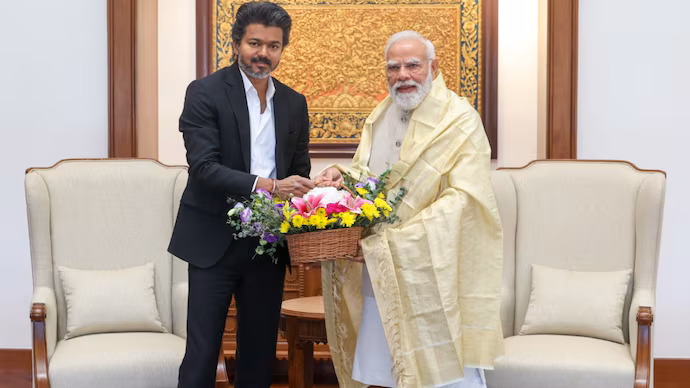 Tamil Nadu CM Vijay meets PM Modi in Delhi, raises Vande Mataram row and state issues 1 vijay modi meeting in delhi sparks buzz amid tamil nadu power shift 275219540