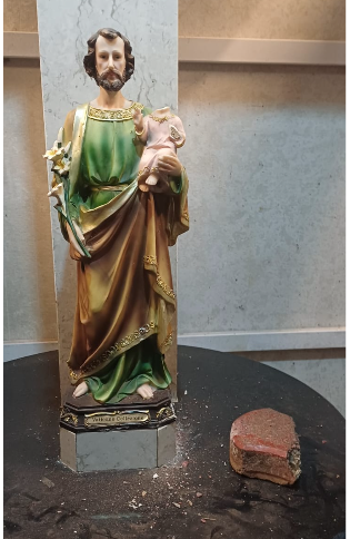 St. Joseph Statue Found Damaged Near Sao Jose de Areal Panchayat Office; Residents Allege Vandalism 1 Screenshot 2026 06 03 115011