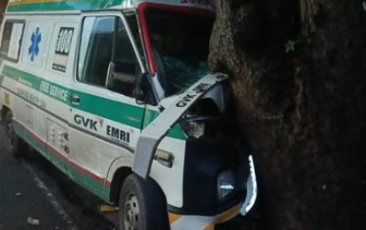 108 GVK EMRI Ambulance Crashes Into Tree in Candolim, Driver and Nurse Injured 1 Screenshot 2026 07 22 112520