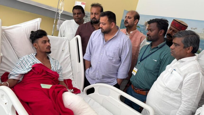 Tejashwi Yadav Warns Of Fresh Protest If Detainees Are Not Released 1 Tejashwi in hospital