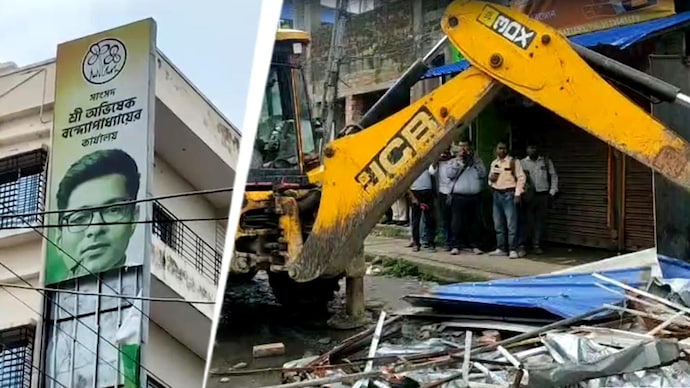 Abhishek Banerjee's MP Office Demolished Over Alleged Illegal Construction 1 abhishek banerjees illegally built mp office demolished heavy force deployed 185147956