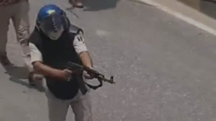 Bihar Cop Suspended After AK-47 Firing At NEET Protesters; PIL Filed In Supreme Court 1 the cop was seen firing at least three rounds from an ak 47 rifle 272924615