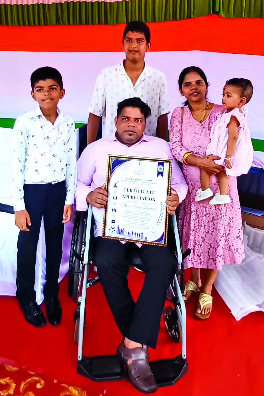 Playing a captain's knock, though wheelchair-bound 1 15 SGR Wheelchair cricket captain award pic