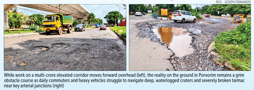 Commuters risk limb, life on battered Porvorim stretch 1 Screenshot 2026 08 10 084111