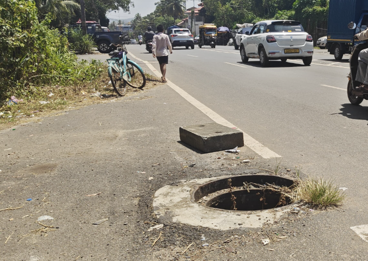 Open Chamber on Seraulim Main Road Poses Safety Risk to Motorists, Pedestrians 1 Screenshot 2026 09 19 150407