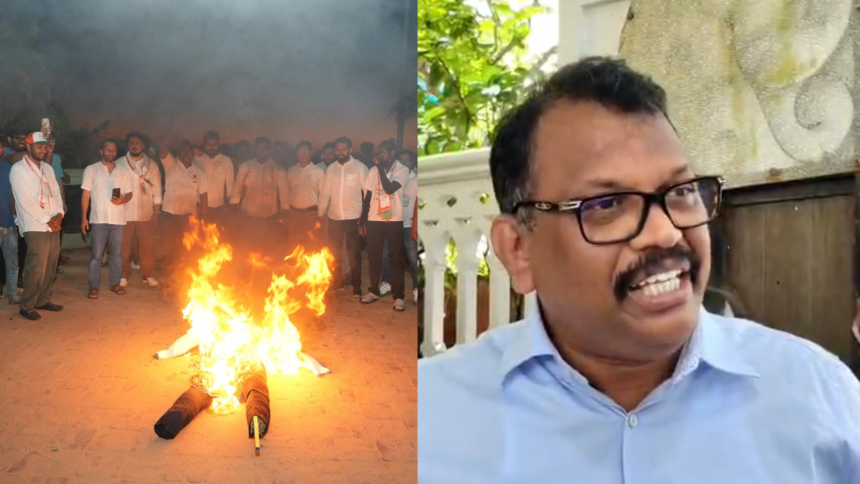 Congress Burns Effigies Of Defectors In Calangute; Lobo Hits Back 1 Untitled design