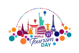 world tourism day logo template vector illustration world tourism day concept design logo poster design template vector 181149297