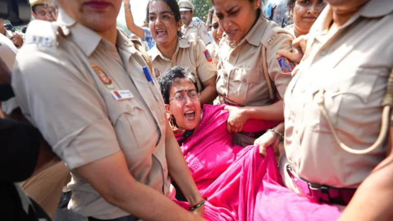 Over 700 detained as Delhi, Mumbai witness protests against CEC Gyanesh Kumar 1 13sg64h8 atishi